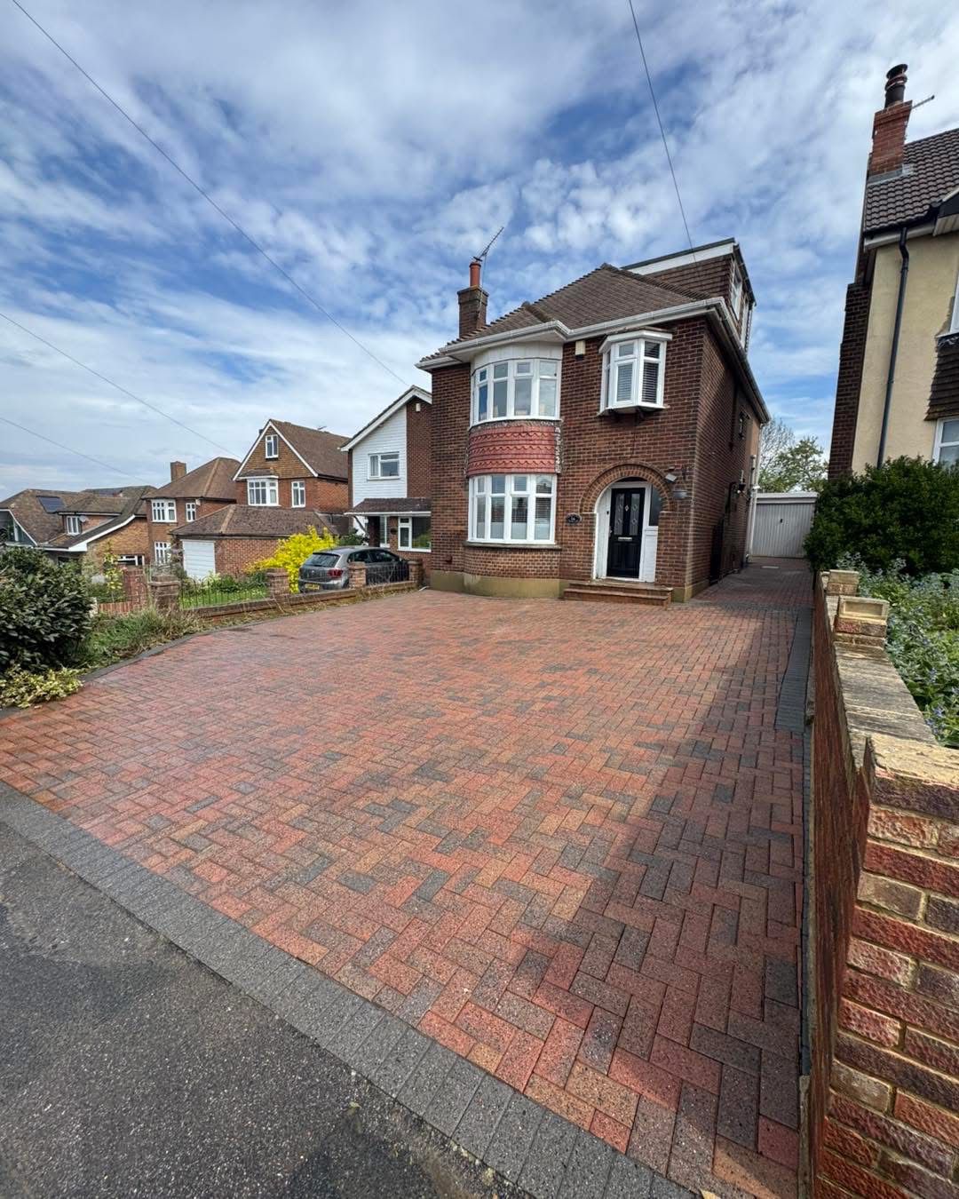Completed driveway cleaning project
